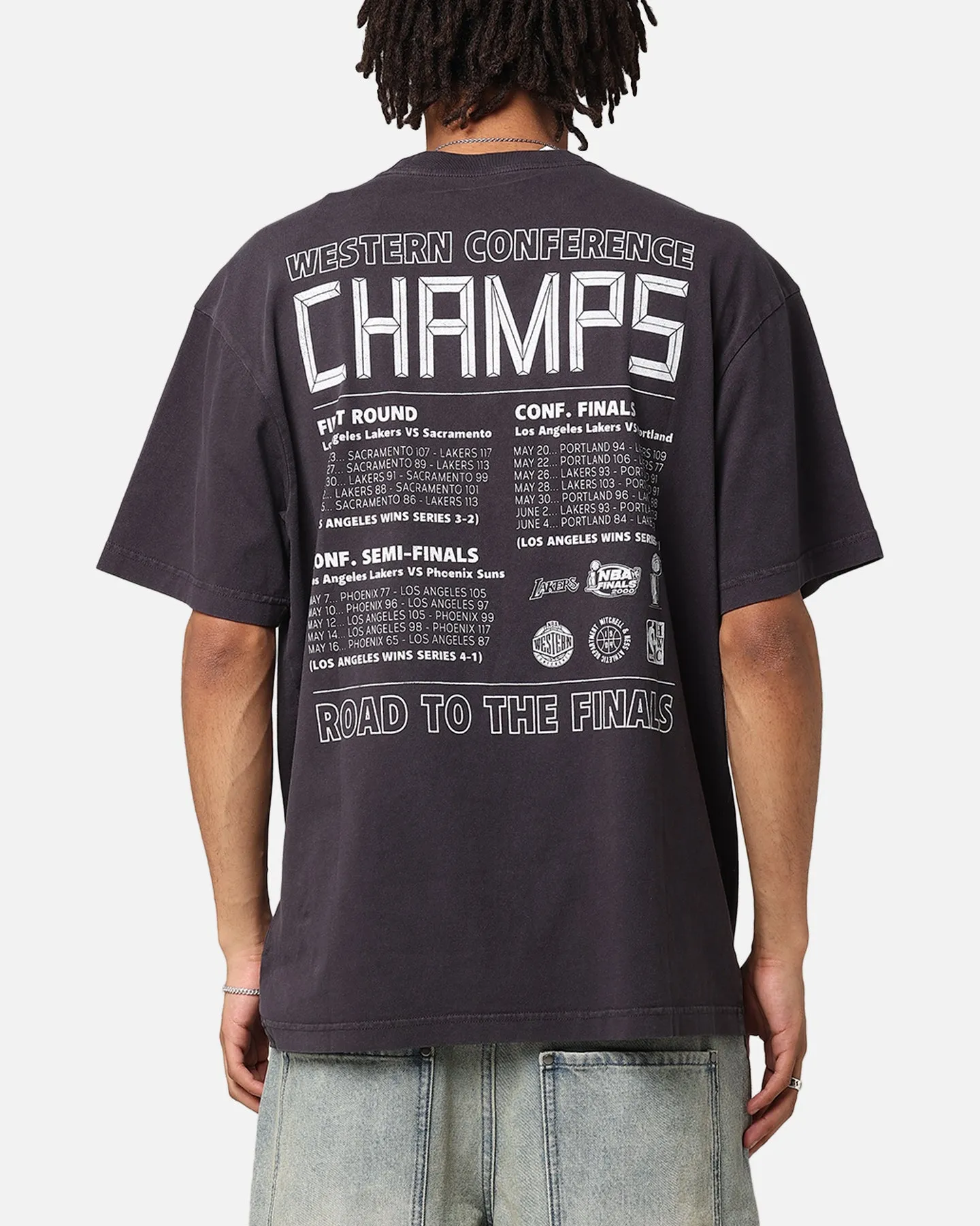 Mitchell & Ness Los Angeles Lakers Road to Finals T-Shirt Overdyed Black sold by Culture Kings product image thumbnail 2