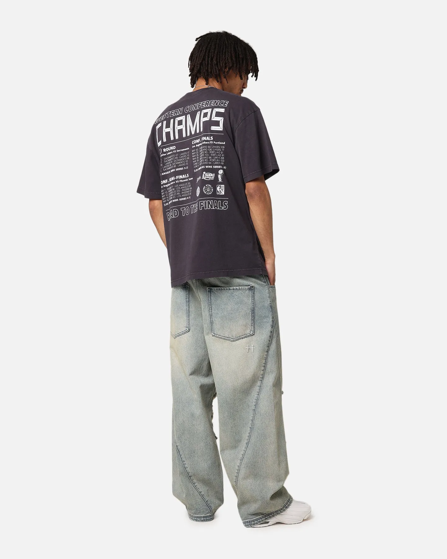 Mitchell & Ness Los Angeles Lakers Road to Finals T-Shirt Overdyed Black sold by Culture Kings product image thumbnail 4