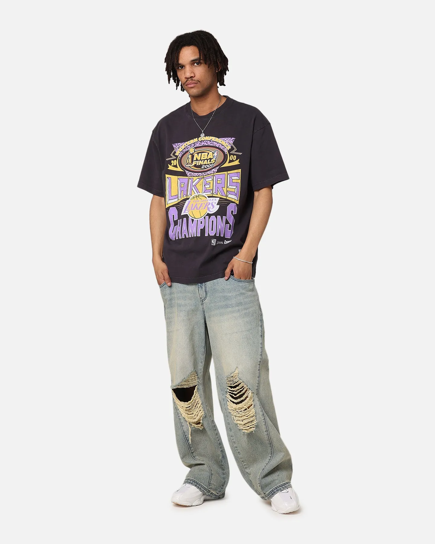 Mitchell & Ness Los Angeles Lakers Road to Finals T-Shirt Overdyed Black sold by Culture Kings product image thumbnail 3