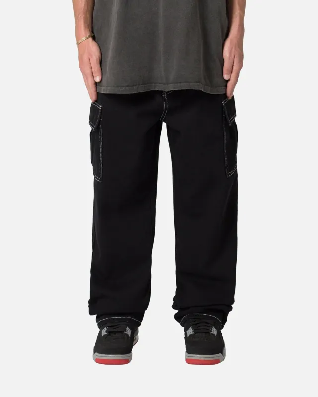 MNML Contrast Ultra Baggy Cargo Denim Jeans Black sold by Culture Kings