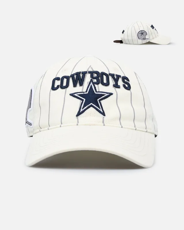Pro Standard Dallas Cowboys Pinstripe Dad Hat Strapback Eggshell/Yellow sold by Culture Kings