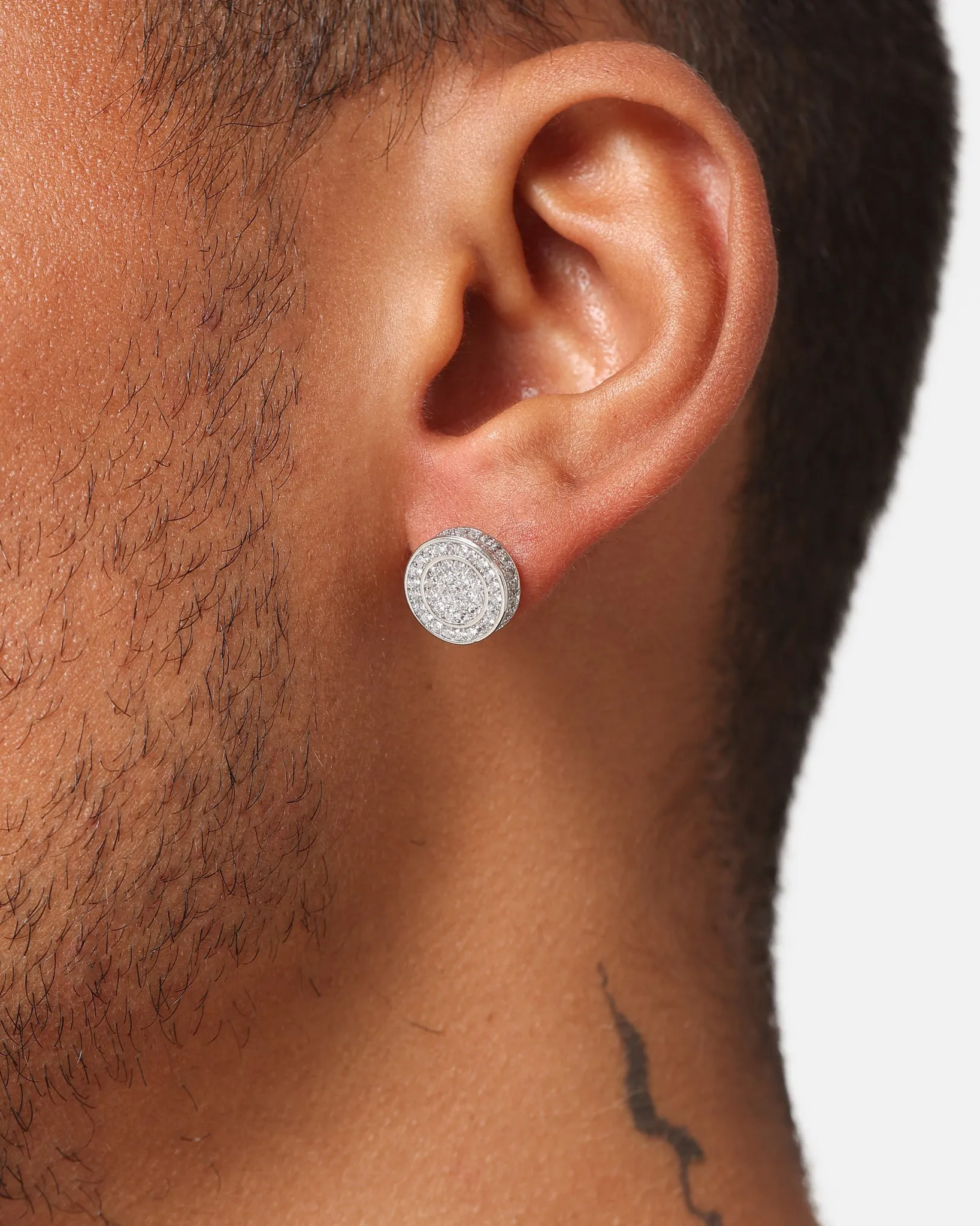 Saint Morta Stadium Earrings Iced White Gold sold by Culture Kings