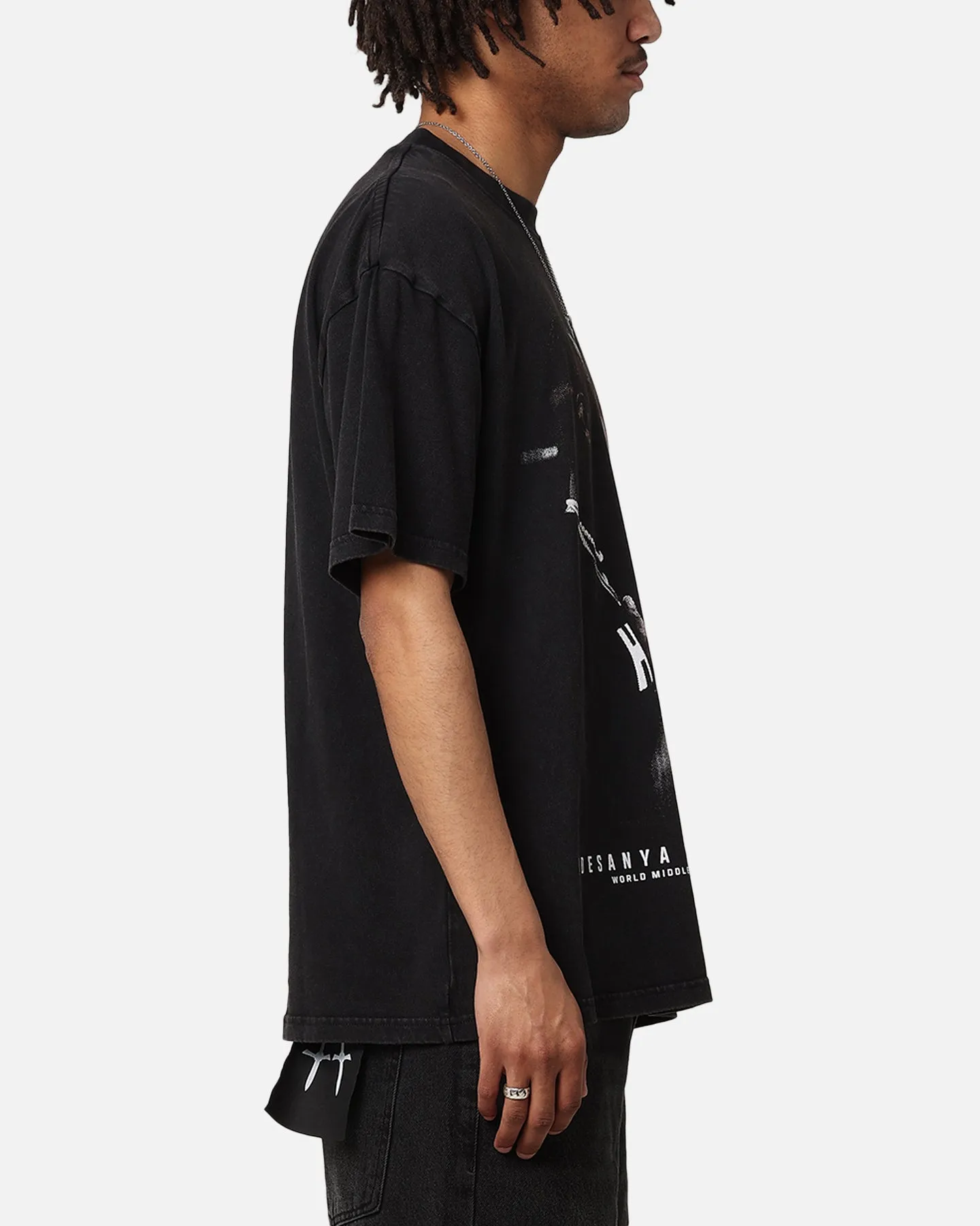 UFC By Culture Kings Israel Adesanya Vs Dricus du Plessis Vintage T-Shirt Black Acidwash sold by Culture Kings product image thumbnail 4