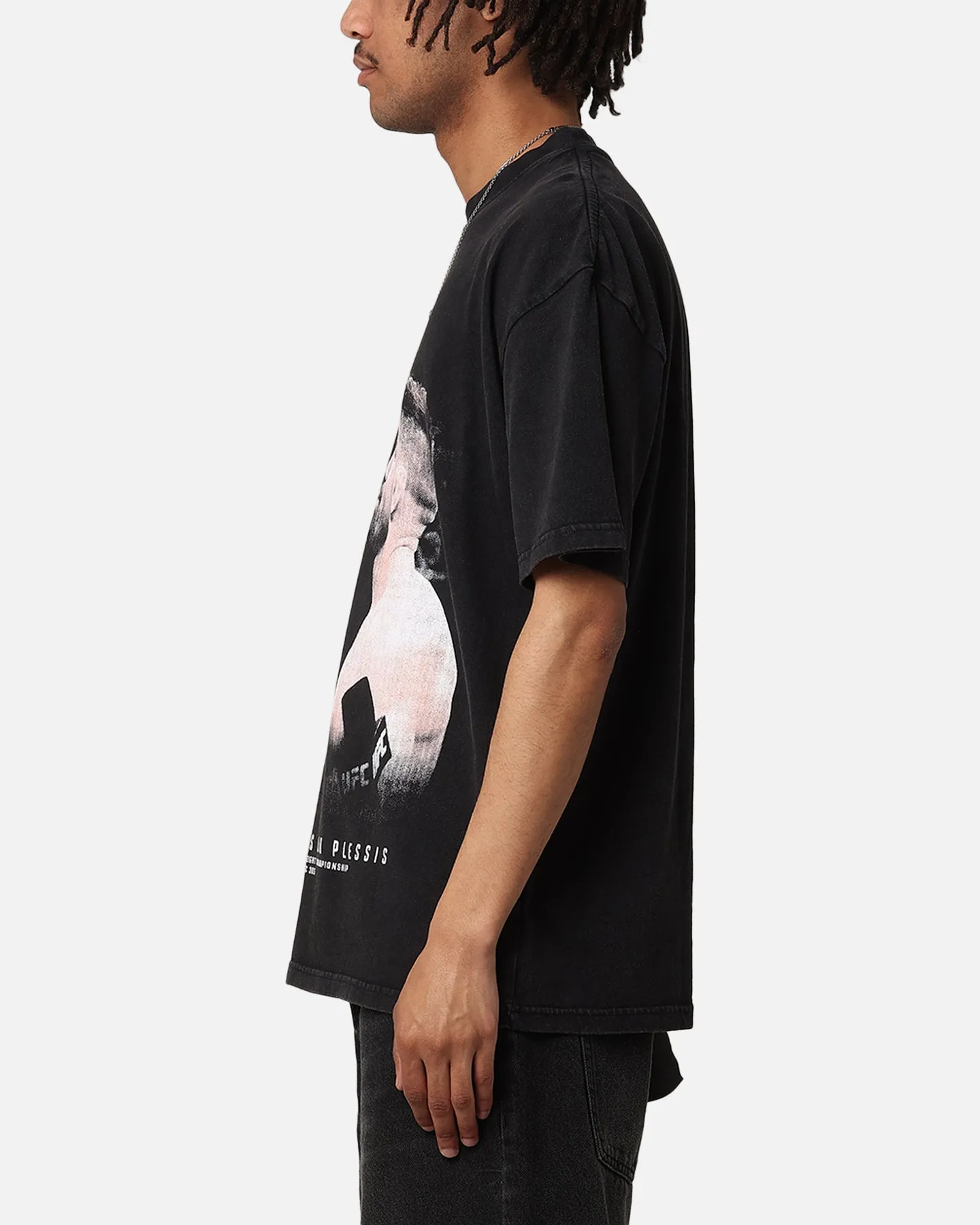 UFC By Culture Kings Israel Adesanya Vs Dricus du Plessis Vintage T-Shirt Black Acidwash sold by Culture Kings product image thumbnail 5