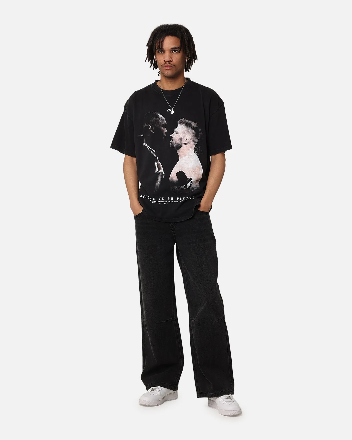 UFC By Culture Kings Israel Adesanya Vs Dricus du Plessis Vintage T-Shirt Black Acidwash sold by Culture Kings product image thumbnail 2