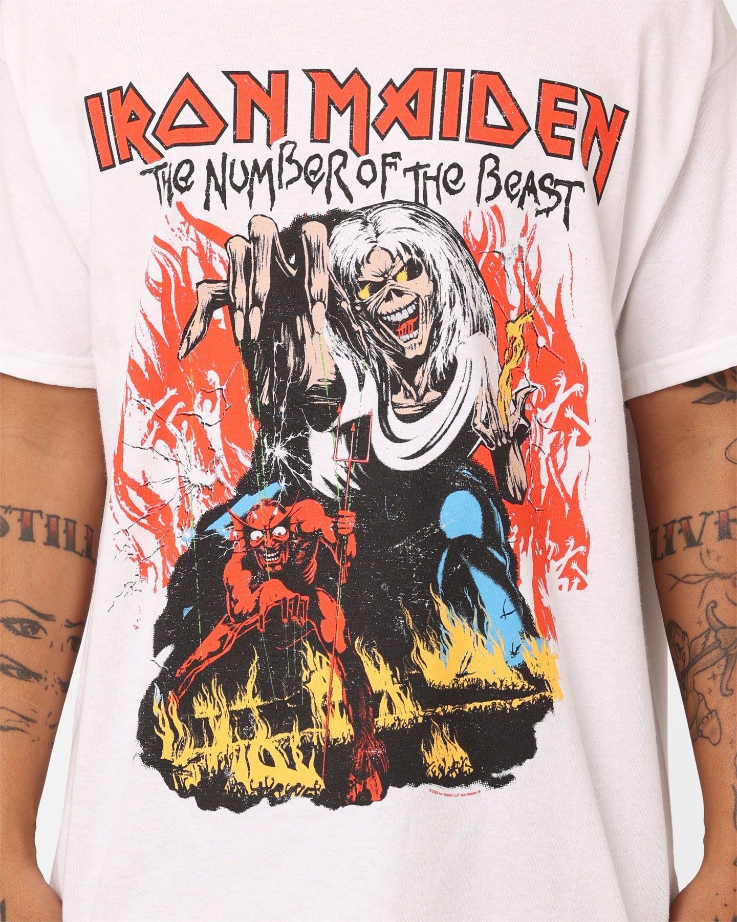 Iron Maiden Dancing Flames T-Shirt White sold by Culture Kings product image thumbnail 4