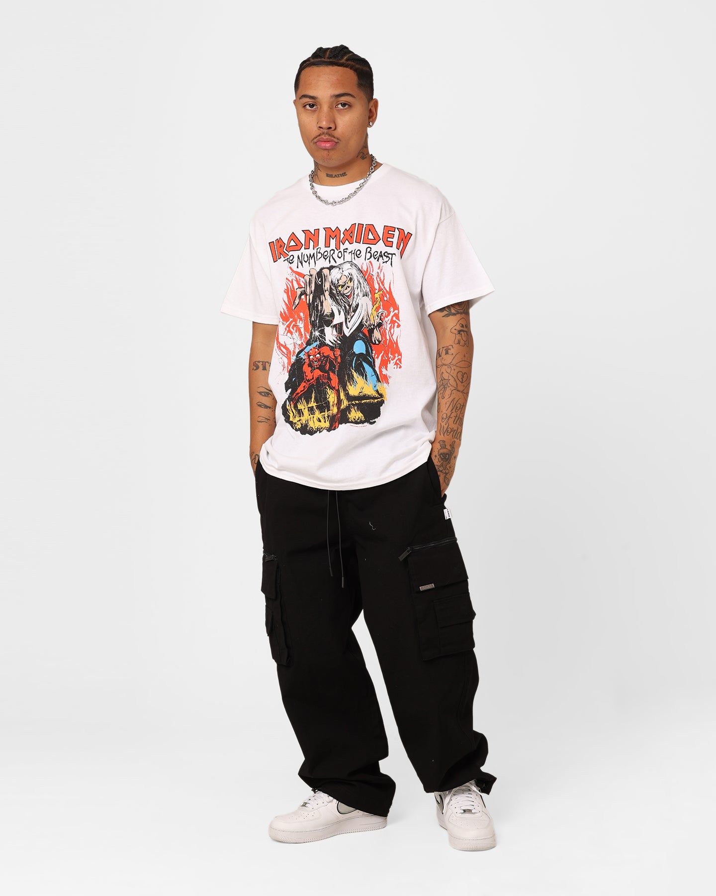 Iron Maiden Dancing Flames T-Shirt White sold by Culture Kings product image thumbnail 3
