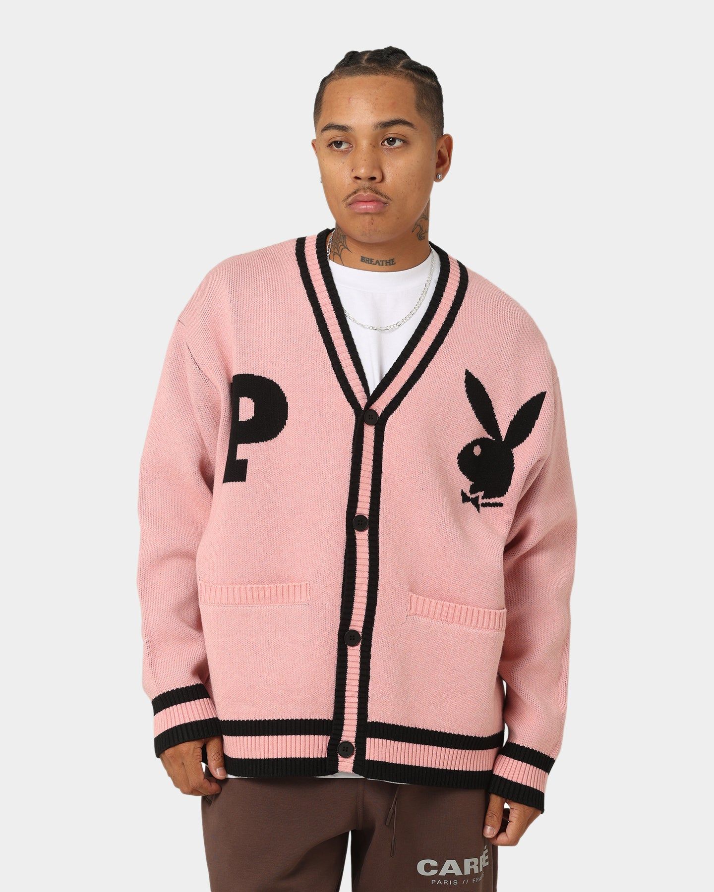 Playboy By CK Collegiate Cardigan Pink/Black sold by Culture Kings product image thumbnail 2