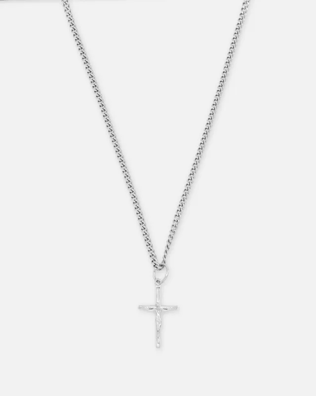 Saint Morta Crucifix Cuban Necklace White Gold sold by Culture Kings