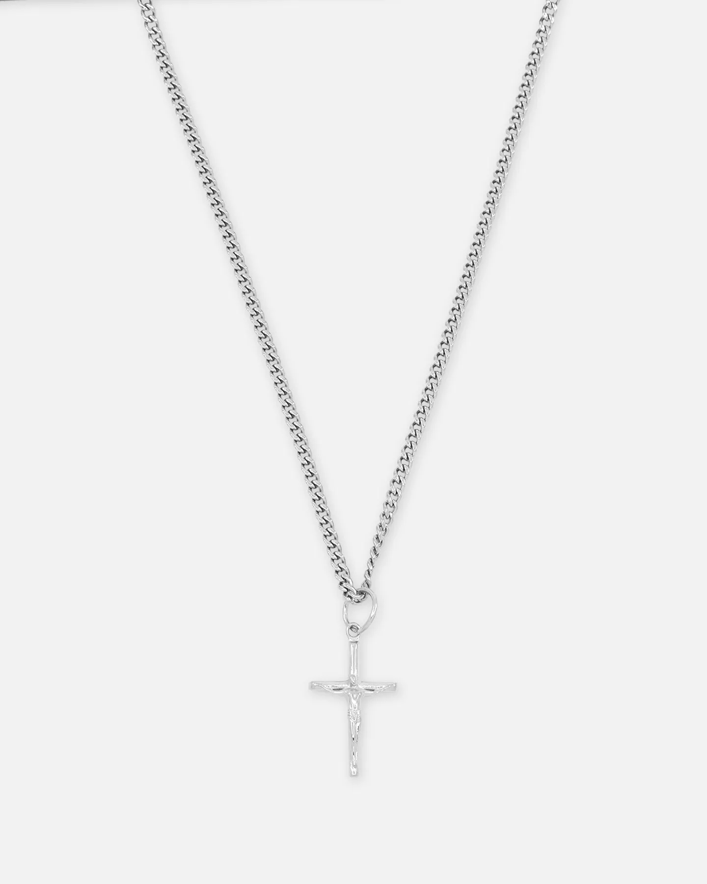 Saint Morta Crucifix Cuban Necklace White Gold sold by Culture Kings