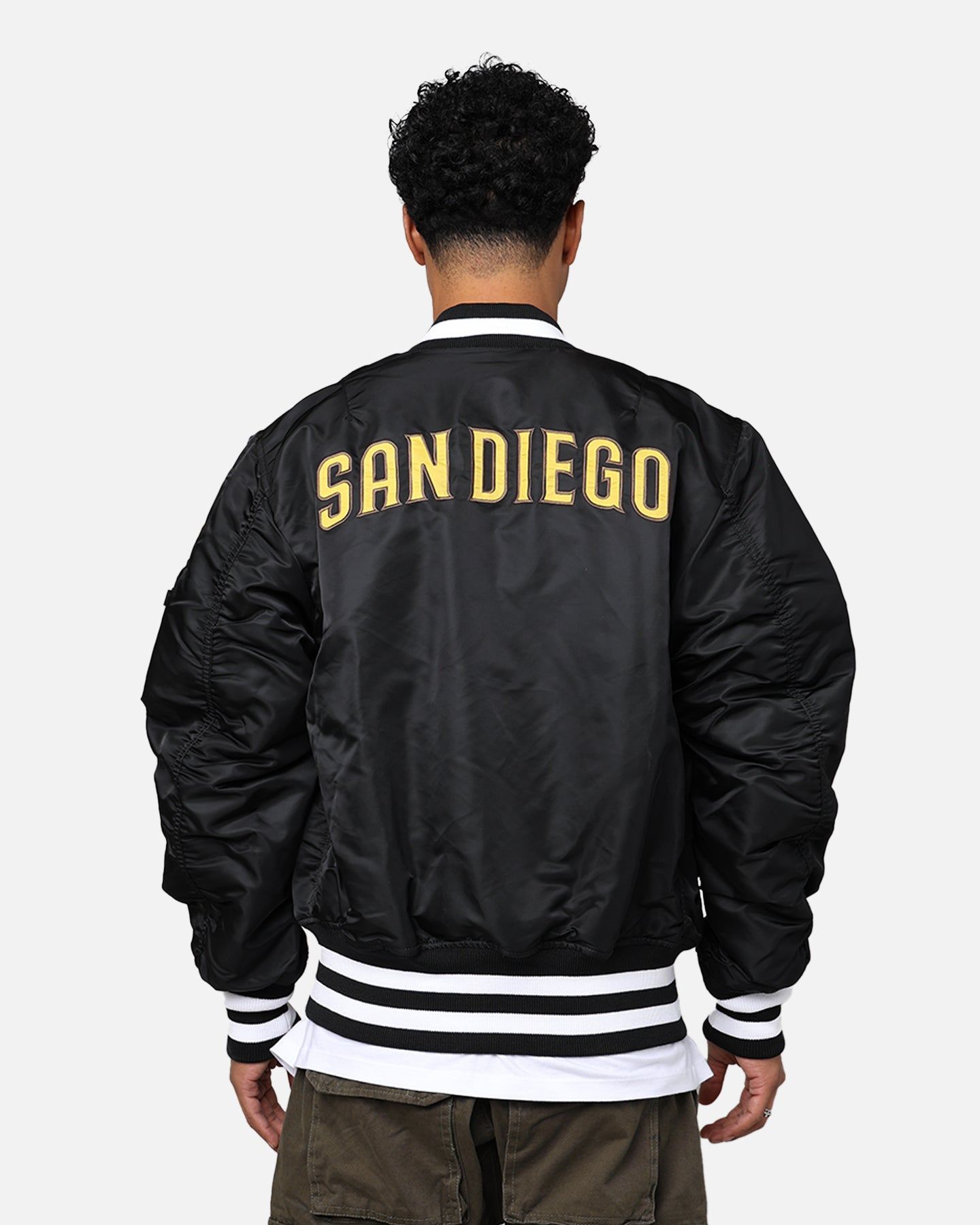 New Era X Alpha Series X MLB San Diego Padres MA-1 Bomber Jacket Black sold by Culture Kings product image thumbnail 5