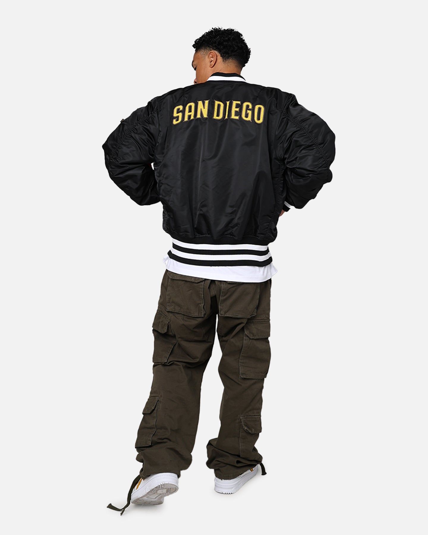 New Era X Alpha Series X MLB San Diego Padres MA-1 Bomber Jacket Black sold by Culture Kings product image thumbnail 3