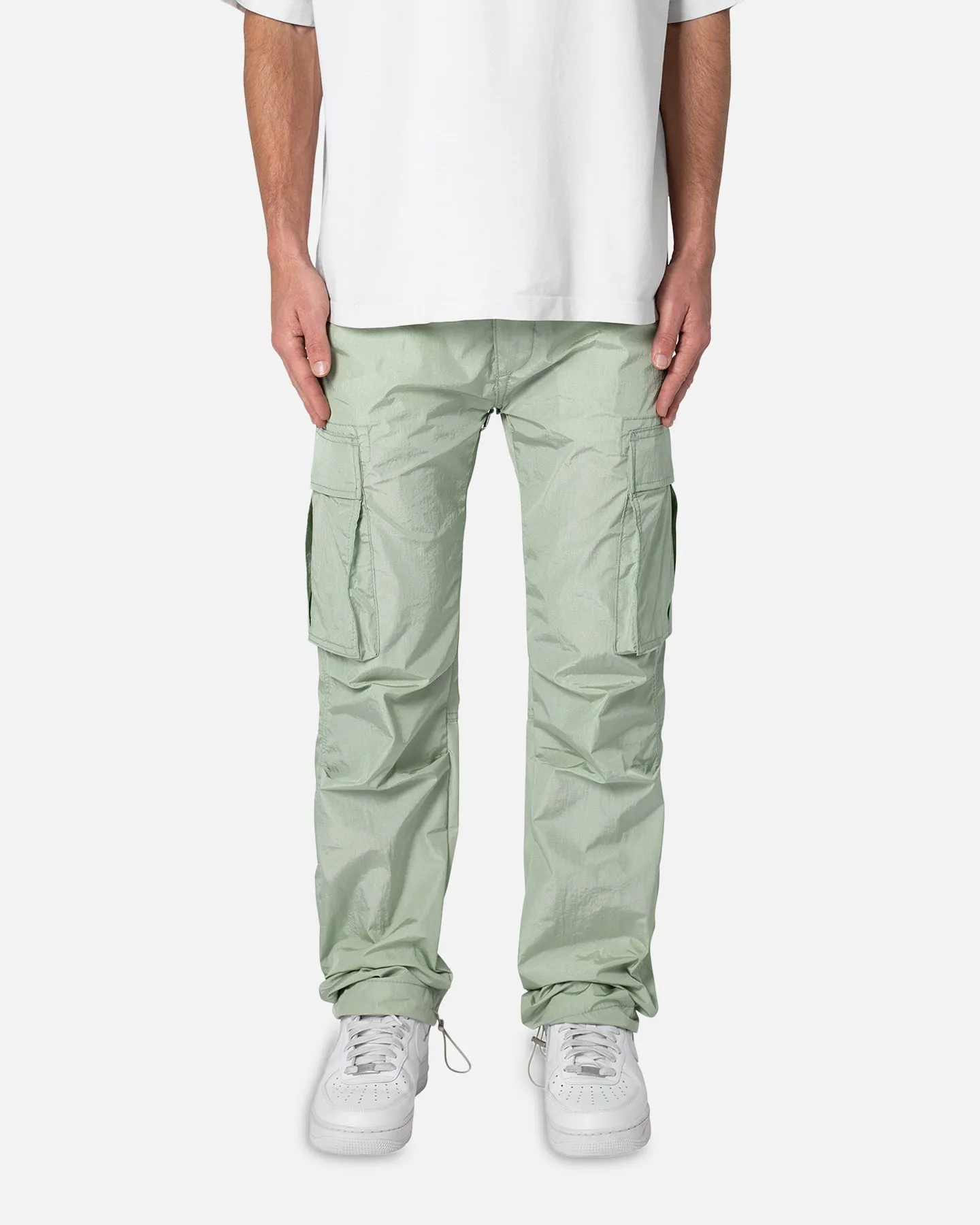 MNML Crinkle Cargo Pants Green sold by Culture Kings