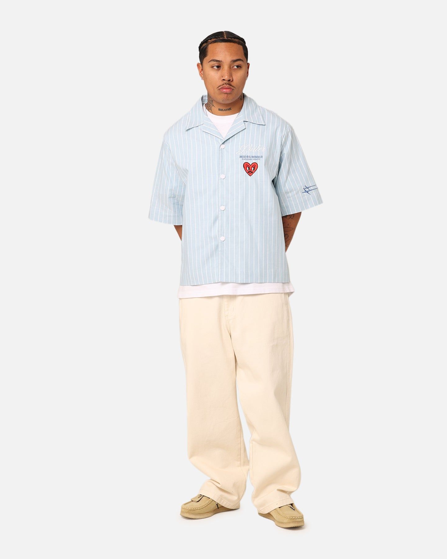 Loiter Studio Cropped Button Up Shirt Light Blue sold by Culture Kings product image thumbnail 3