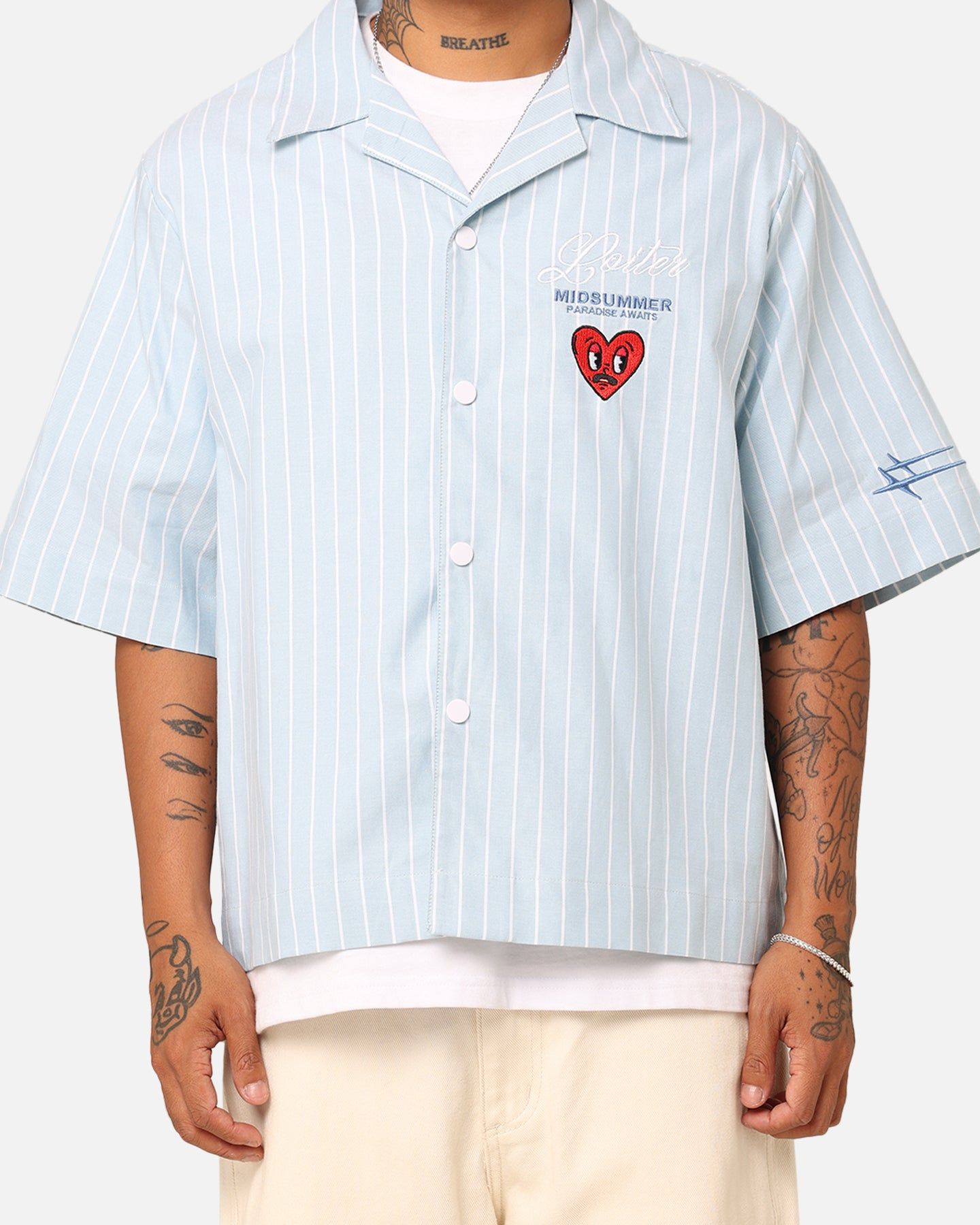 Loiter Studio Cropped Button Up Shirt Light Blue sold by Culture Kings product image thumbnail 4