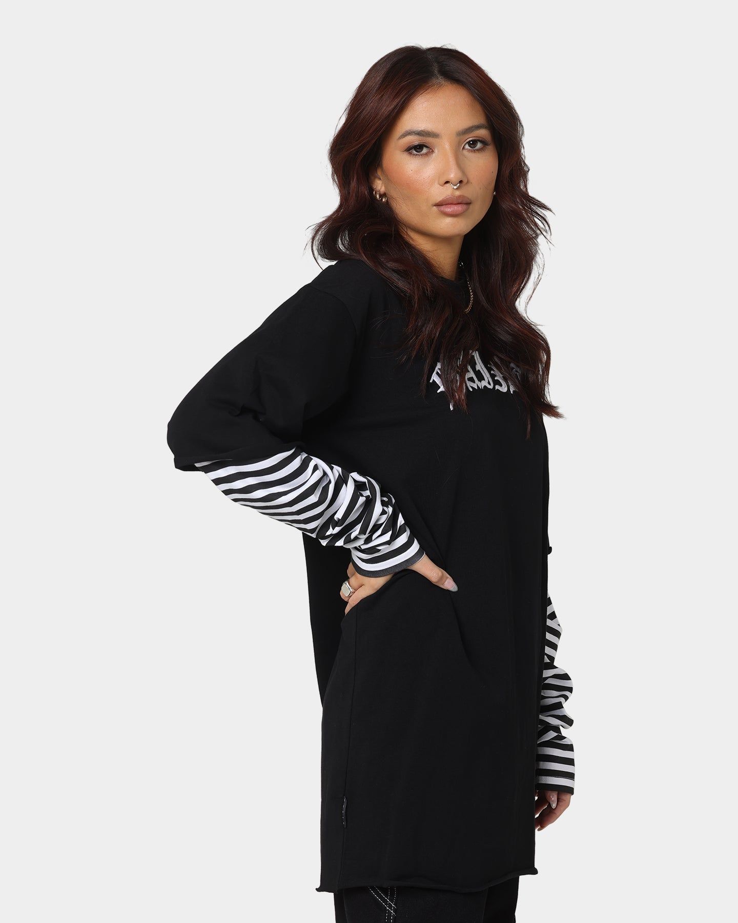 Saint Morta Jail Layered Long Sleeve T-Shirt Black/White sold by Culture Kings product image thumbnail 5