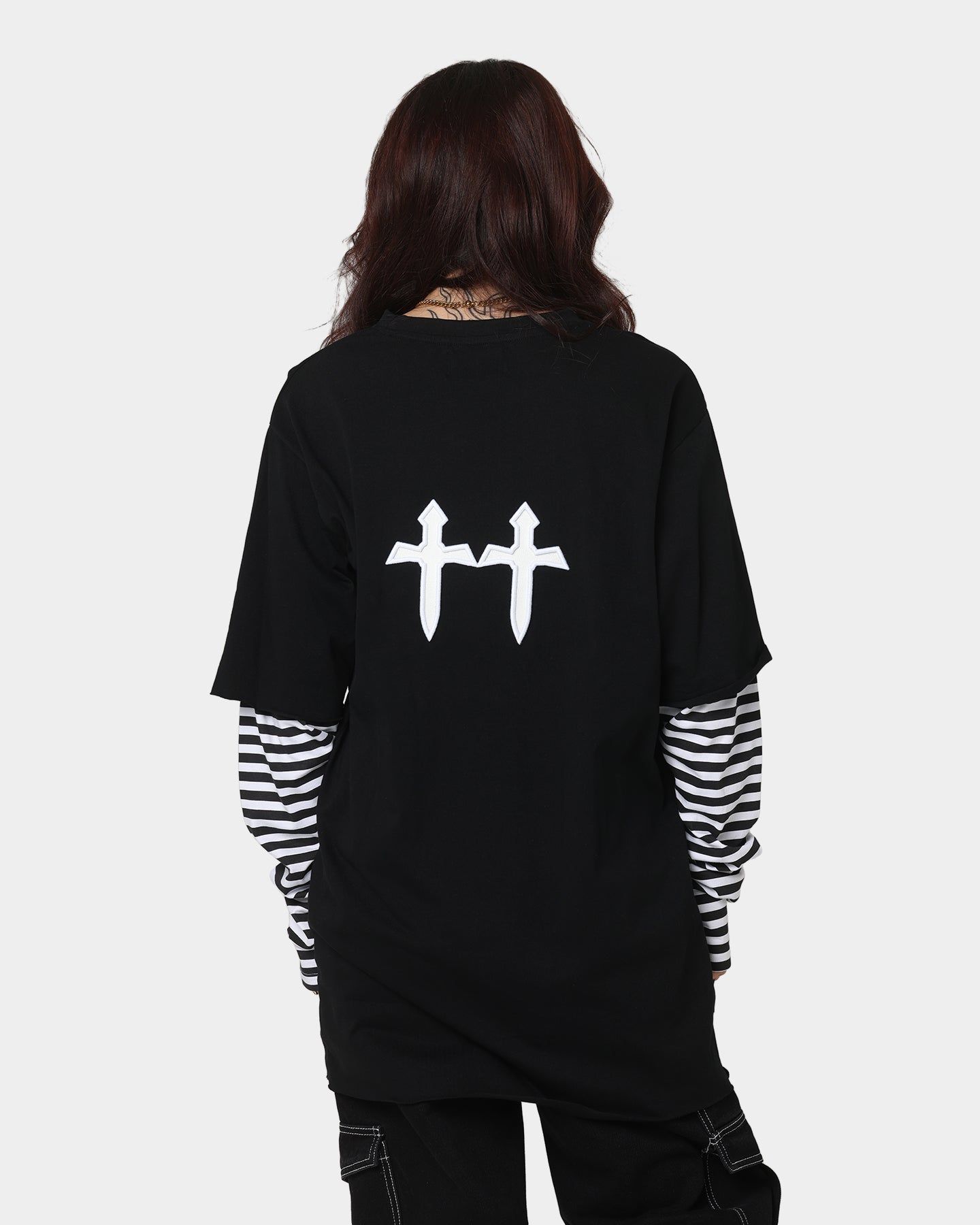 Saint Morta Jail Layered Long Sleeve T-Shirt Black/White sold by Culture Kings product image thumbnail 4