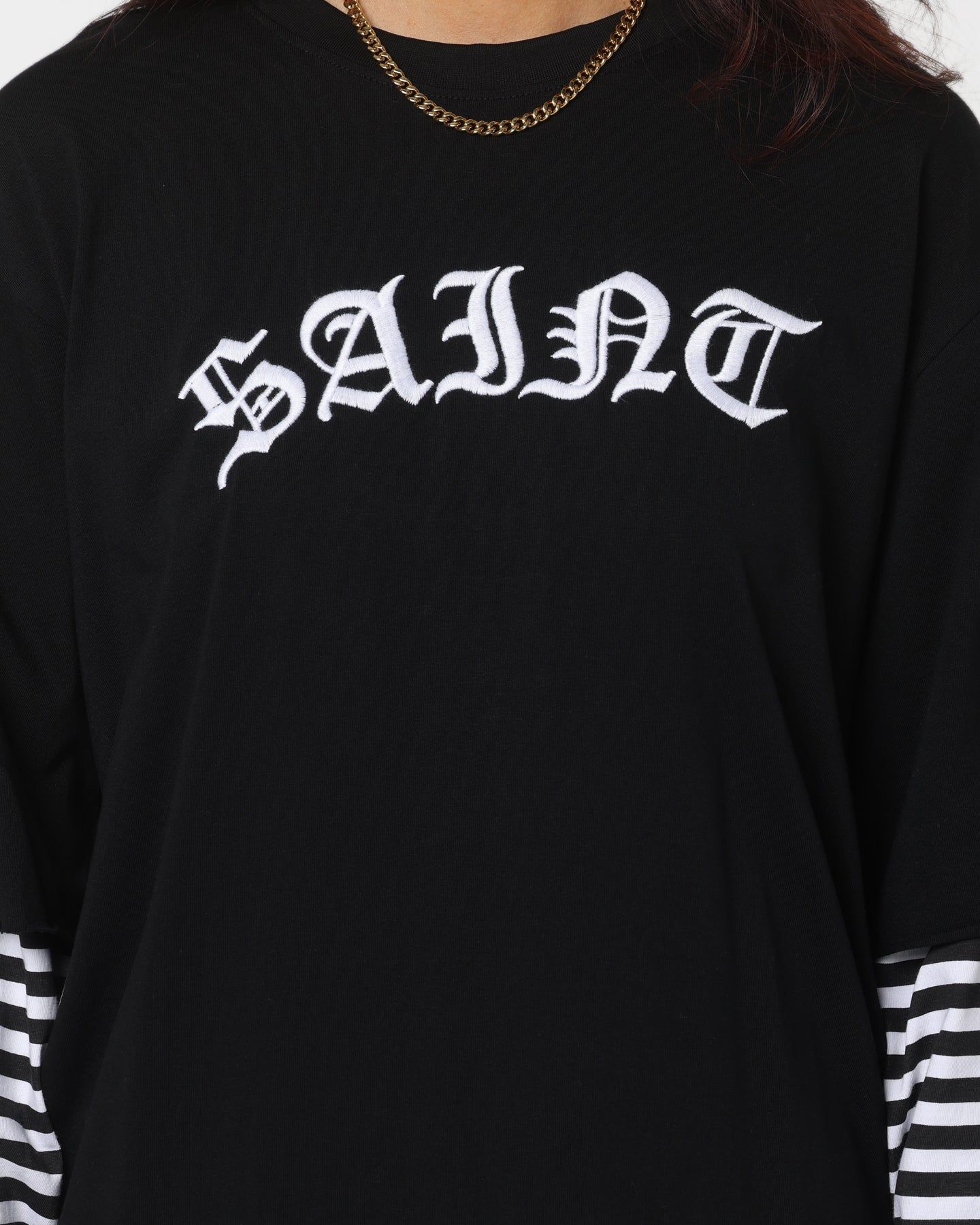 Saint Morta Jail Layered Long Sleeve T-Shirt Black/White sold by Culture Kings product image thumbnail 3