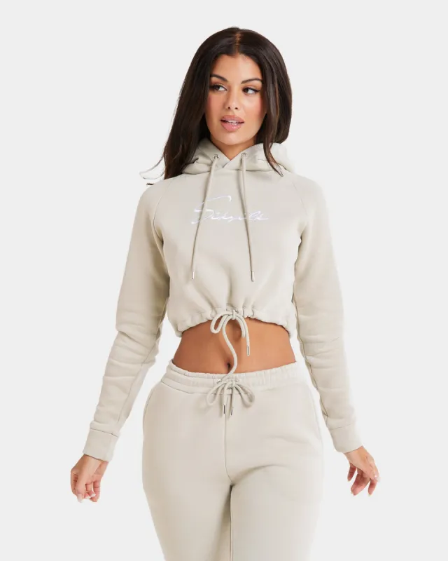 Sik Silk Women's Essential Crop Hoodie Beige sold by Culture Kings