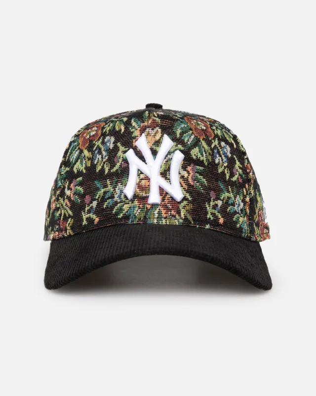 New Era New York Yankees 'Black Corduroy Floral Tapestry' 9FORTY A-Frame Snapback Tapestry/Black sold by Culture Kings