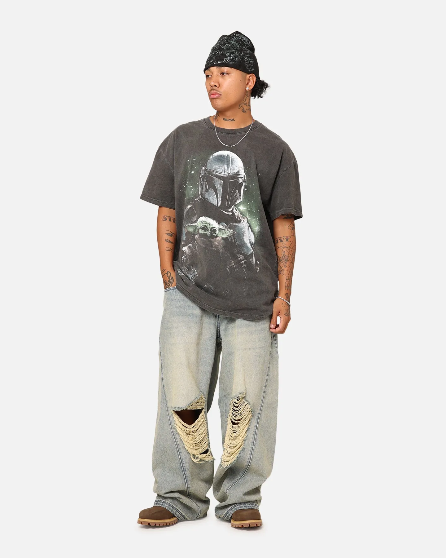 Star Wars The Mandalorian Heavyweight T-Shirt Black Wash sold by Culture Kings product image thumbnail 3