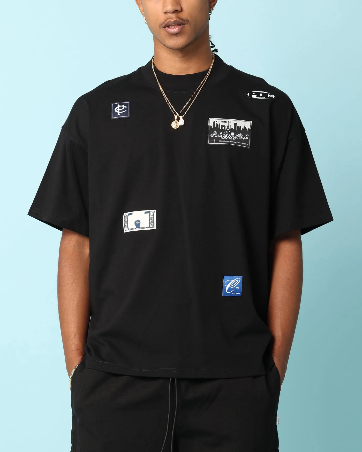 Carré Patchwork Oversized T-Shirt Black sold by Culture Kings product image thumbnail 2