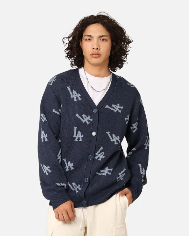 Majestic Athletic Los Angeles Dodgers Shaggy Knit Varsity Cardigan French Navy sold by Culture Kings