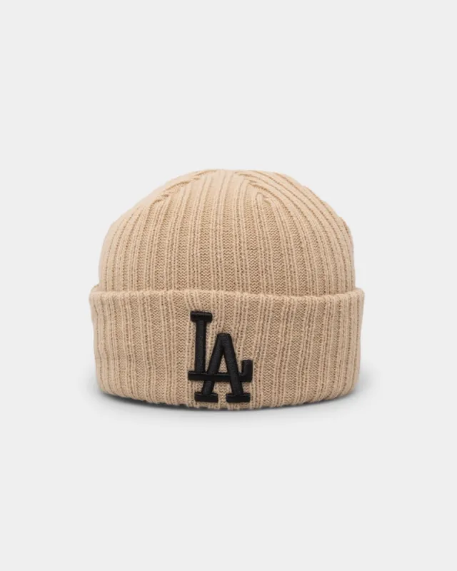 New Era Los Angeles Dodgers Knitted Beanie Light Beige sold by Culture Kings