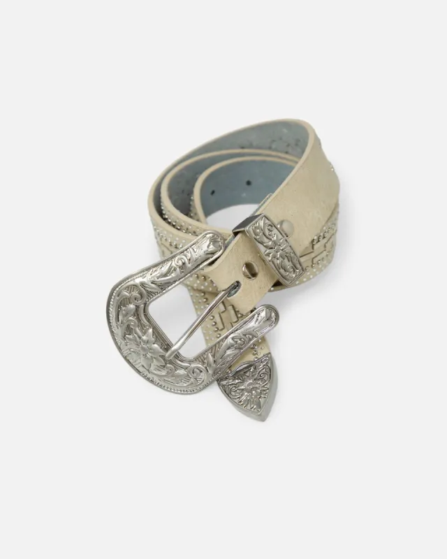 MNML Metal Studded Belt Cream sold by Culture Kings