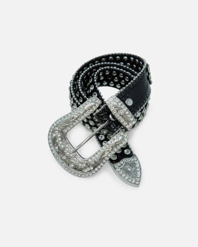 MNML All Over Rhinestone Studded Belt Black sold by Culture Kings