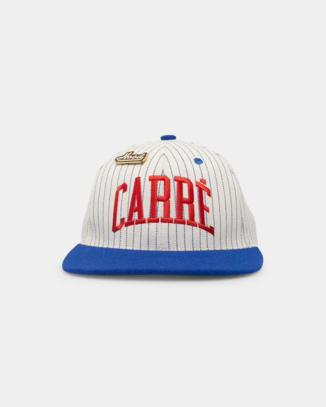 Carre Hood Pinstripe Snapback Ivory/Royal sold by Culture Kings