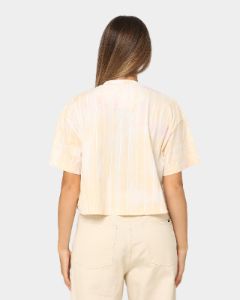 Karl Kani Women's Signature Tie Dye Pinstripe Cropped T-Shirt Light Orange sold by Culture Kings