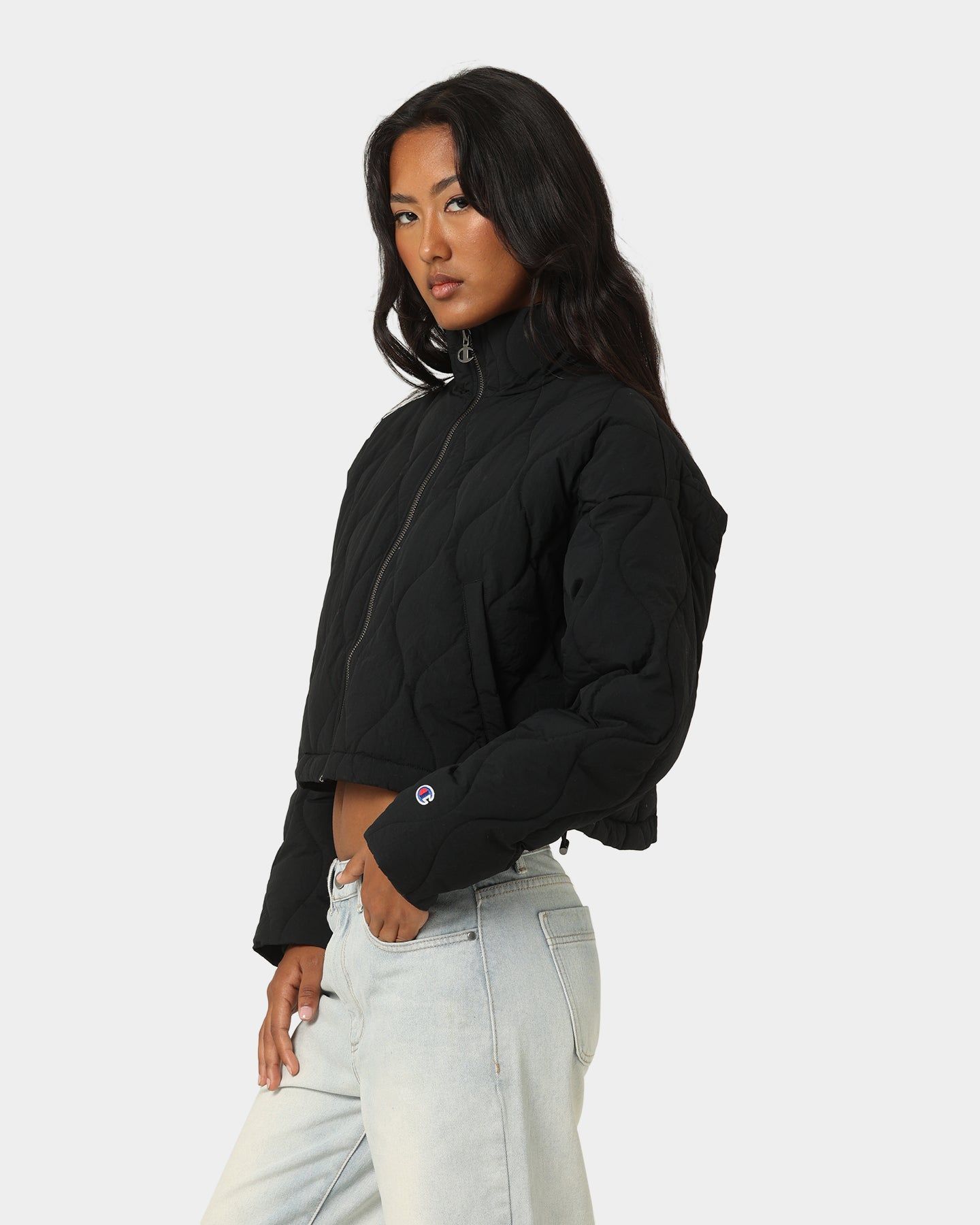 Champion Women's Lifestyle Cropped Puffer Jacket Black sold by Culture Kings product image thumbnail 6
