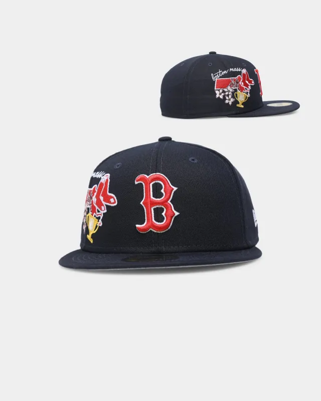 New Era Boston Red Sox 'City Cluster' 59FIFTY Fitted Navy sold by Culture Kings