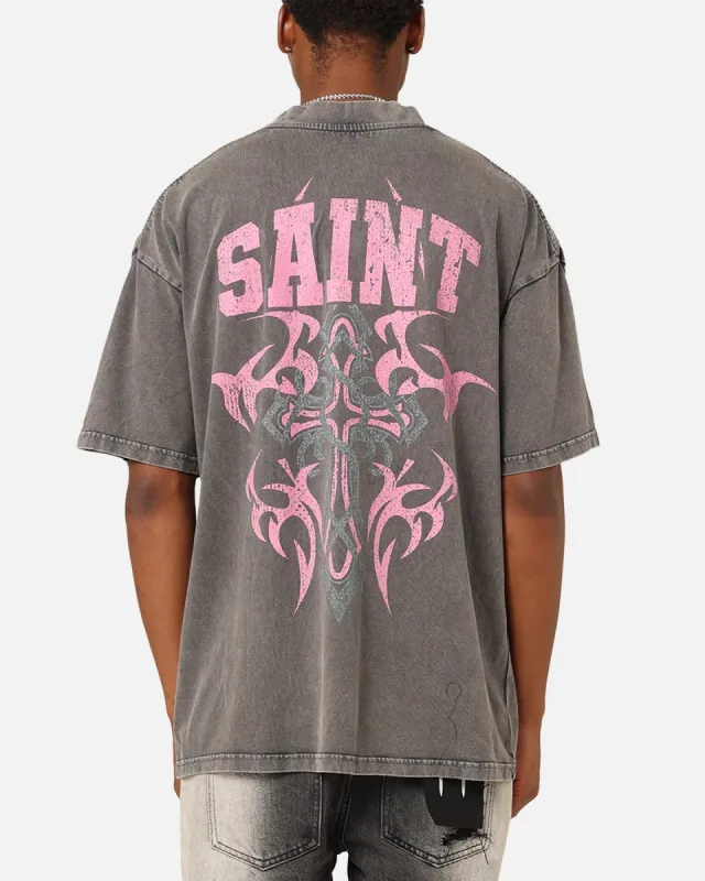 Saint Morta Wraith Crucifix T-Shirt Washed Charcoal sold by Culture Kings