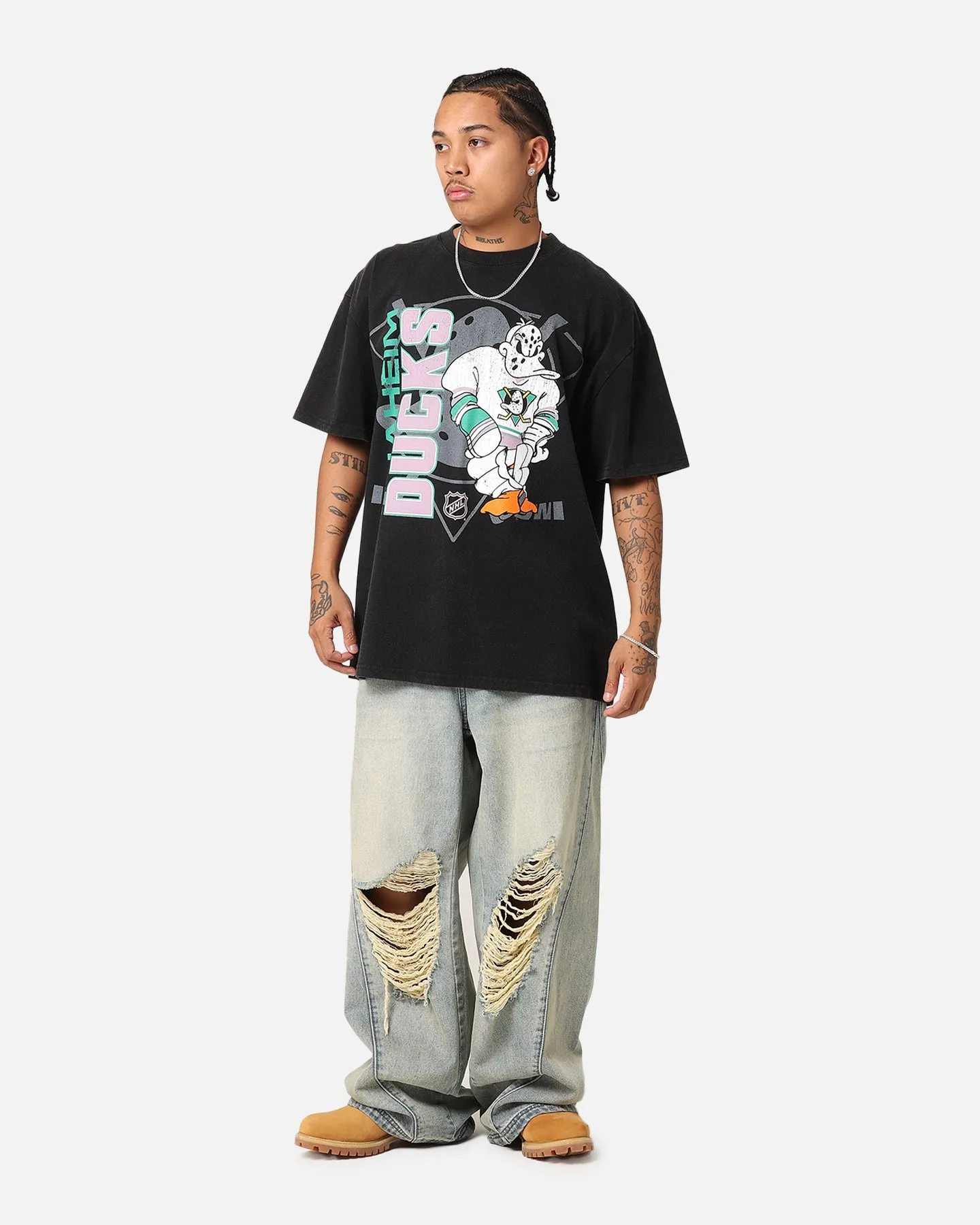 Culture Kings Anaheim Ducks Smash Heavy T-Shirt Vintage Black sold by Culture Kings product image thumbnail 3