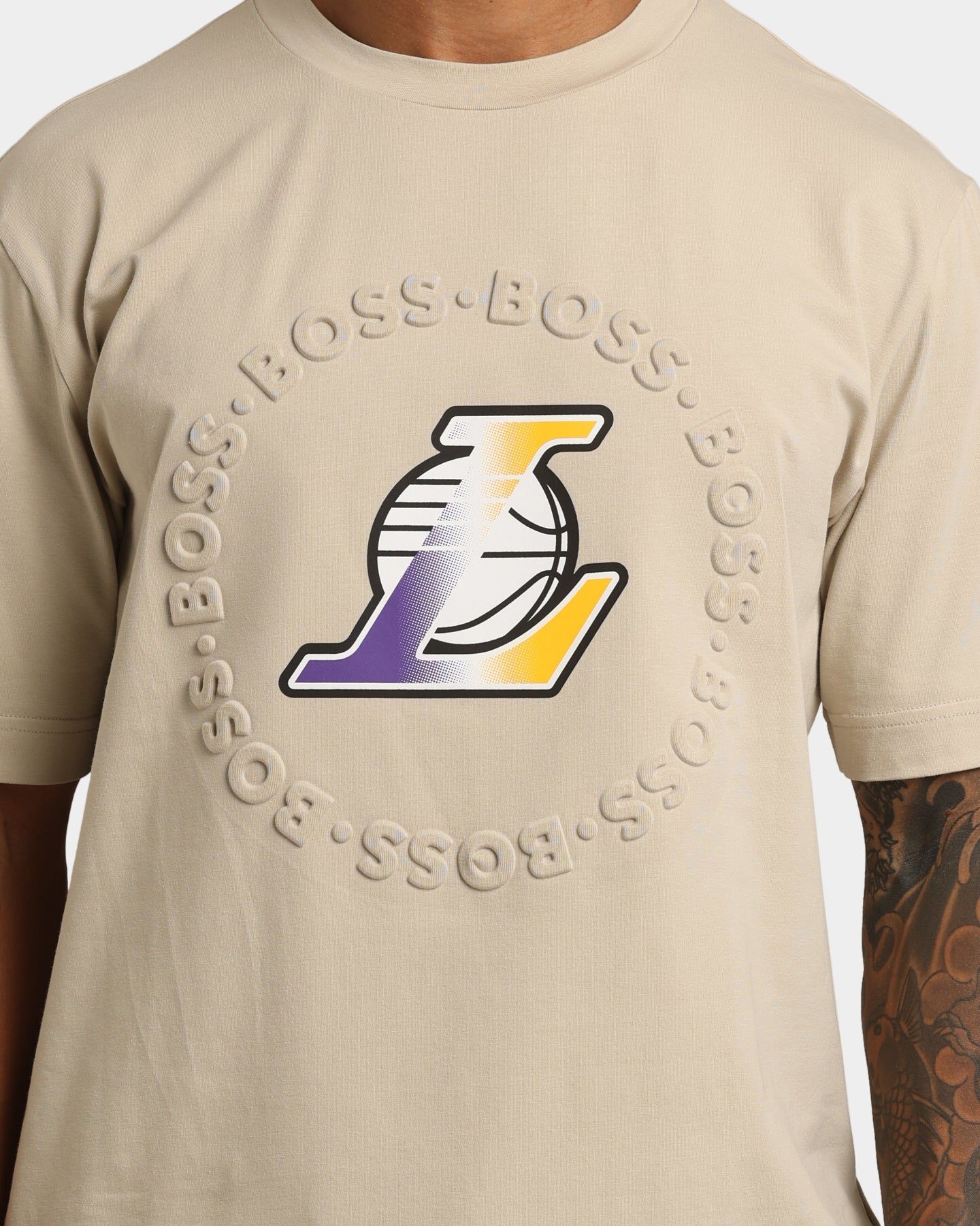 Hugo Boss X NBA Basic Los Angeles Lakers Short Sleeve T-Shirt Light Beige sold by Culture Kings product image thumbnail 3