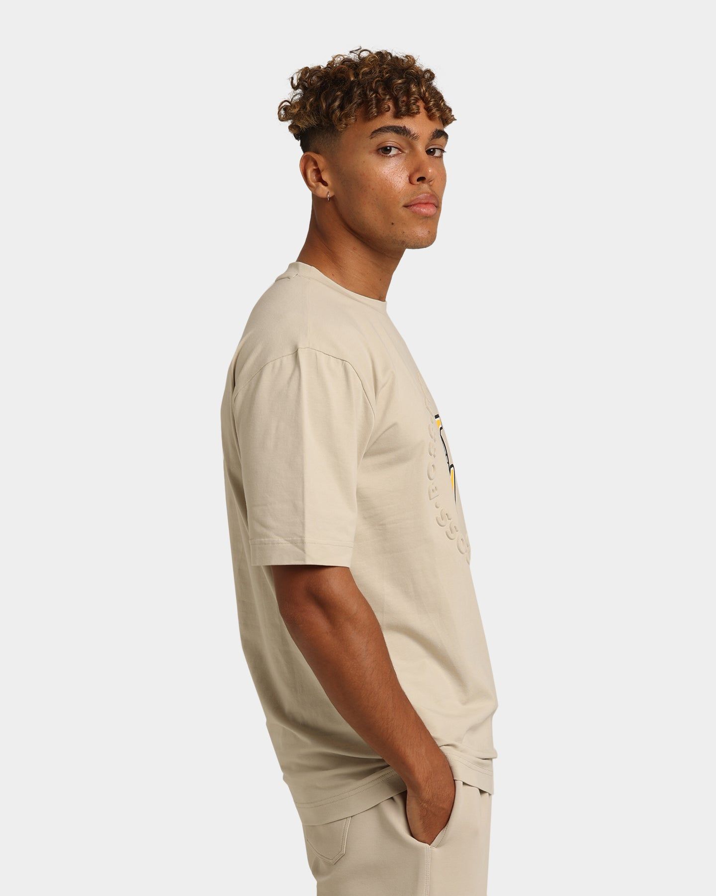 Hugo Boss X NBA Basic Los Angeles Lakers Short Sleeve T-Shirt Light Beige sold by Culture Kings product image thumbnail 5