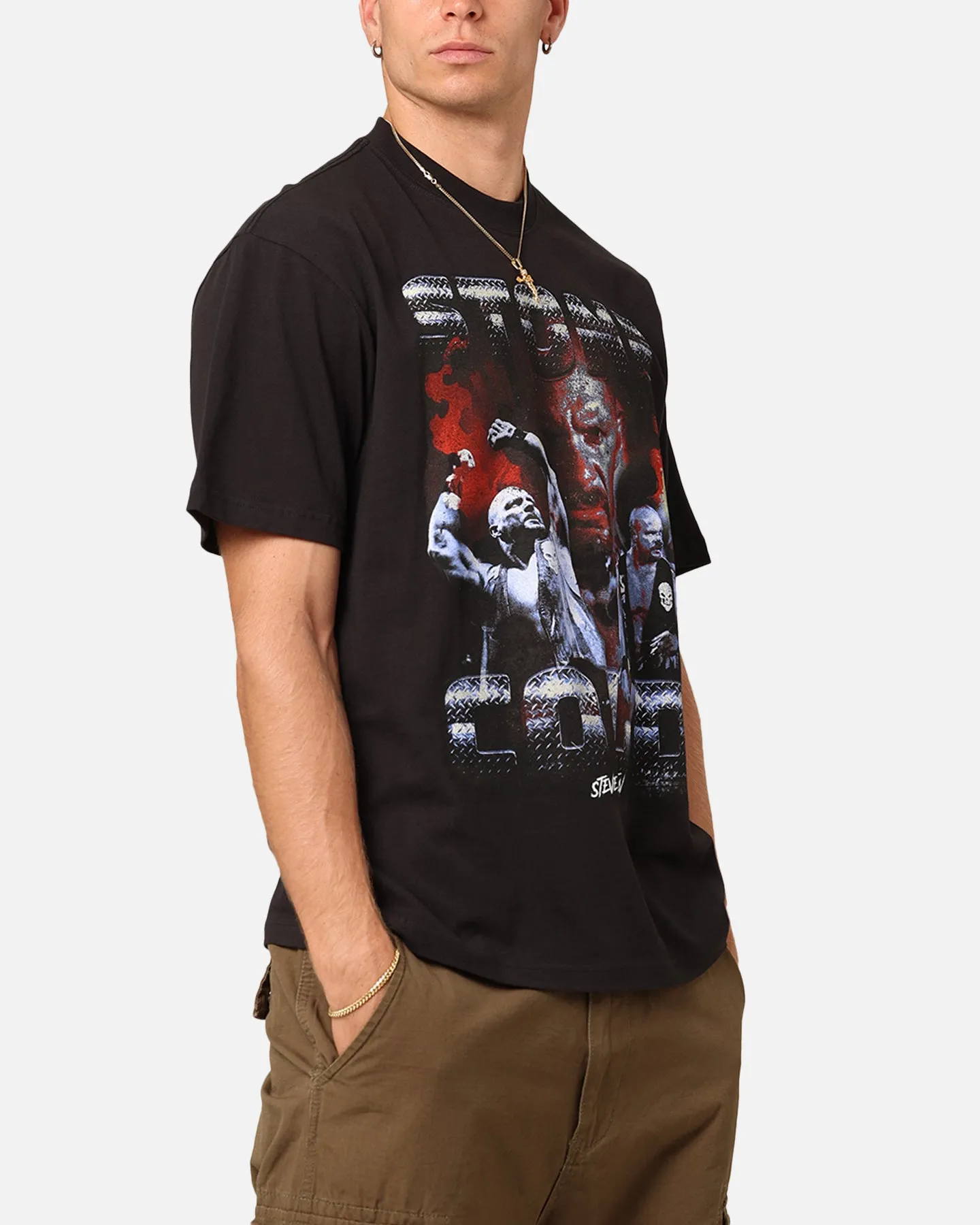 Mitchell & Ness X WWE Stone Cold Steve Austin Stone Cold T-Shirt Overdyed Black sold by Culture Kings product image thumbnail 4