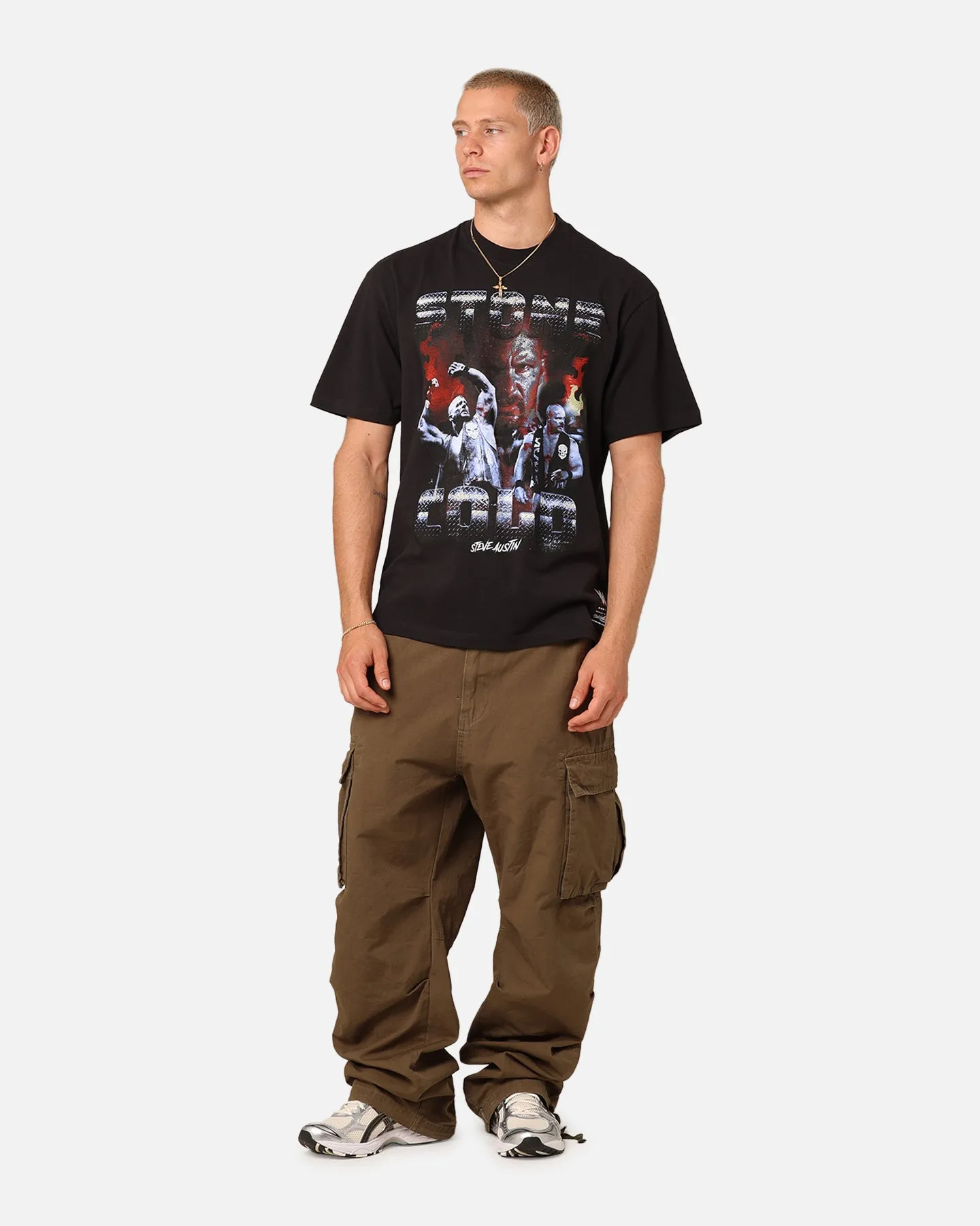 Mitchell & Ness X WWE Stone Cold Steve Austin Stone Cold T-Shirt Overdyed Black sold by Culture Kings product image thumbnail 2