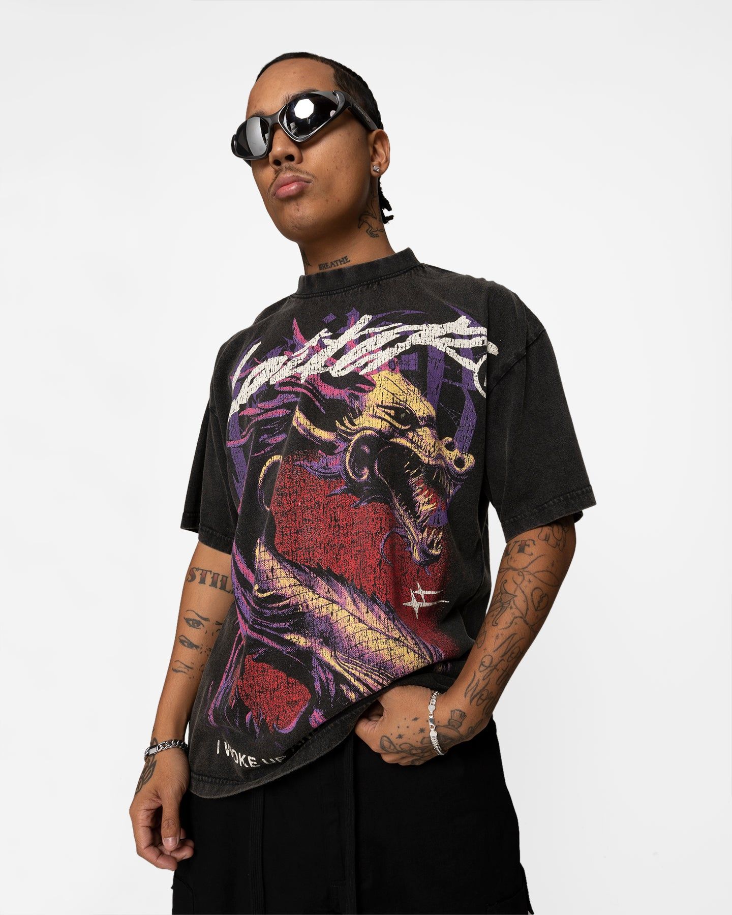 Loiter Pain Vintage T-Shirt Black Wash sold by Culture Kings product image thumbnail 3