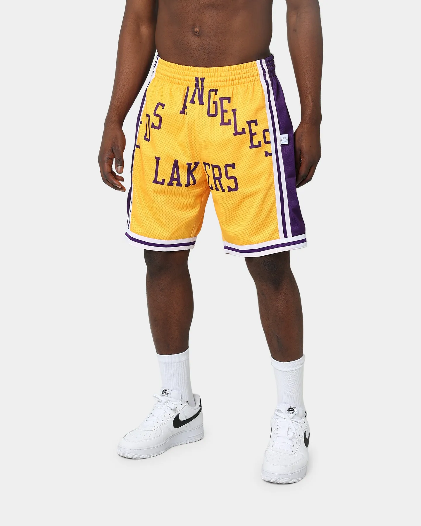 Mitchell & Ness Los Angeles Lakers Blown Out Short Gold sold by Culture Kings