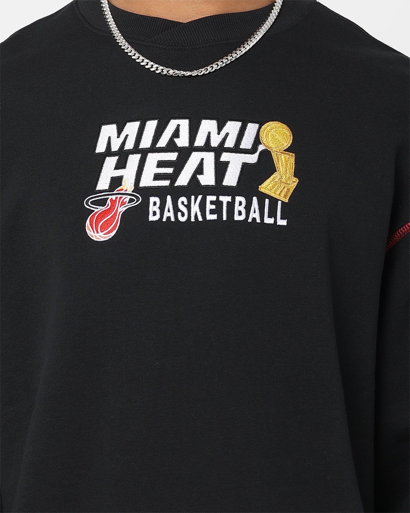Mitchell & Ness Miami Heat Basketball Crewneck Black sold by Culture Kings product image thumbnail 3