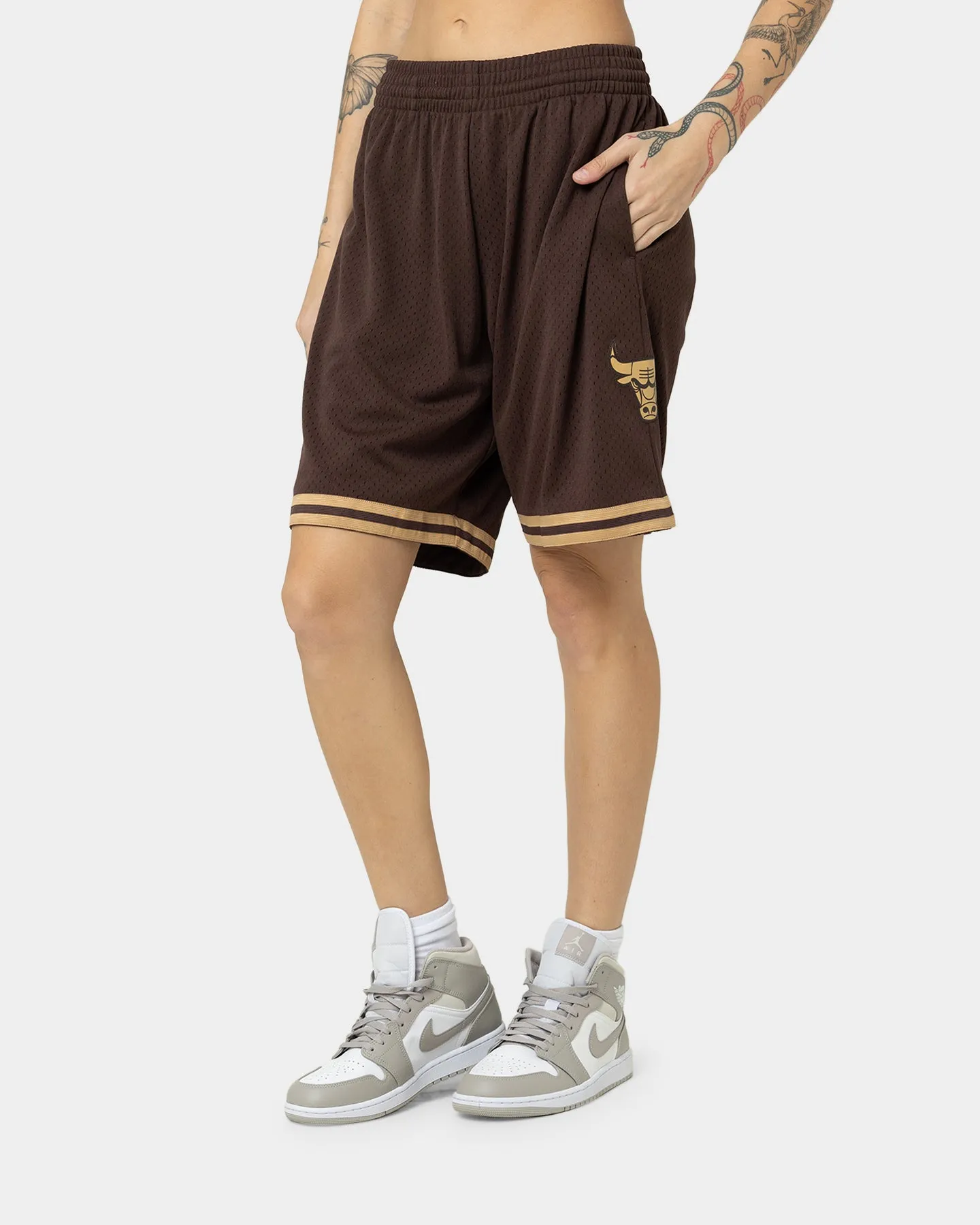 Mitchell & Ness Chicago Bulls Lux Brown Swingman Shorts Baroque Brown sold by Culture Kings