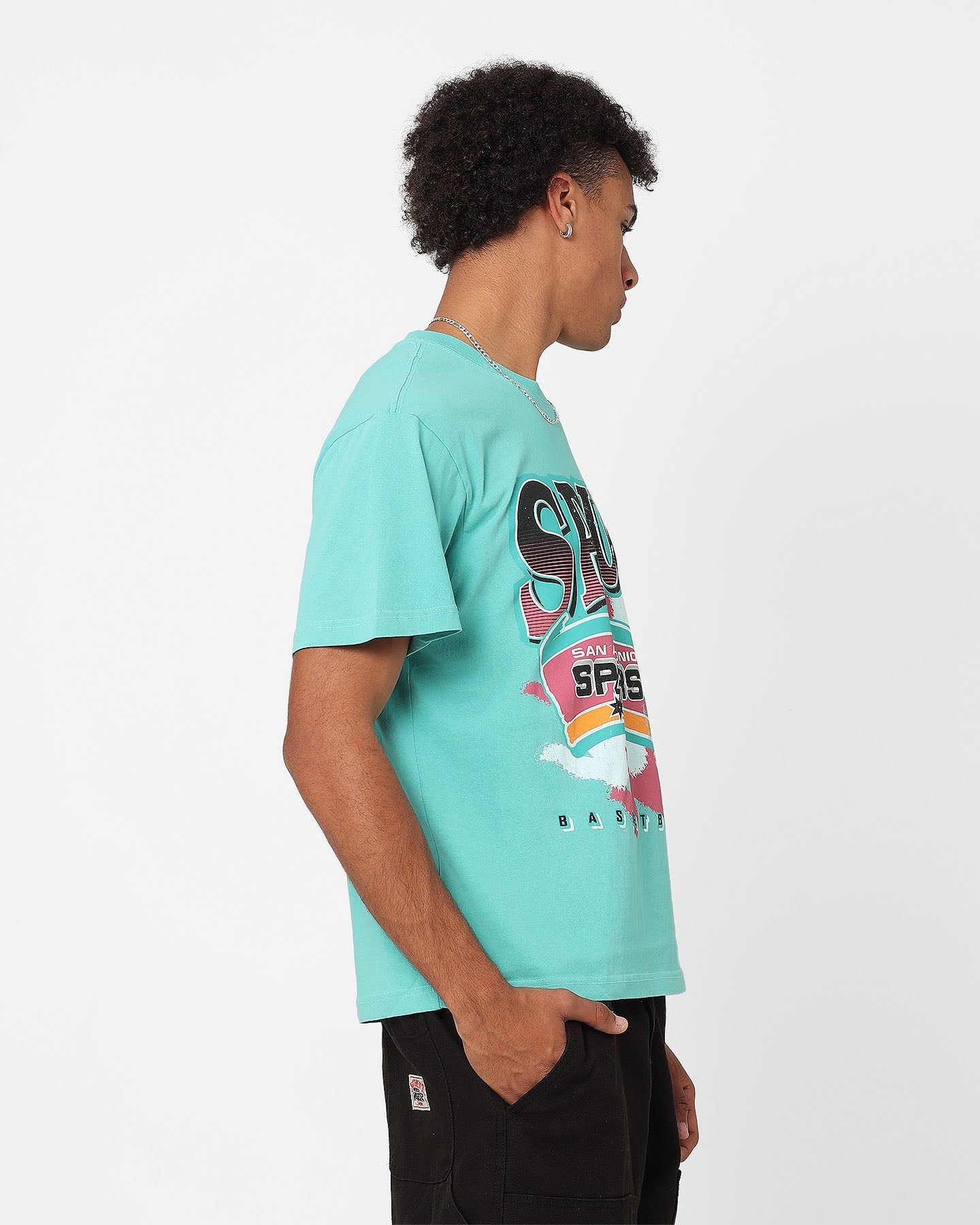 Mitchell & Ness San Antonio Spurs Brush Off T-Shirt Aqua sold by Culture Kings product image thumbnail 5