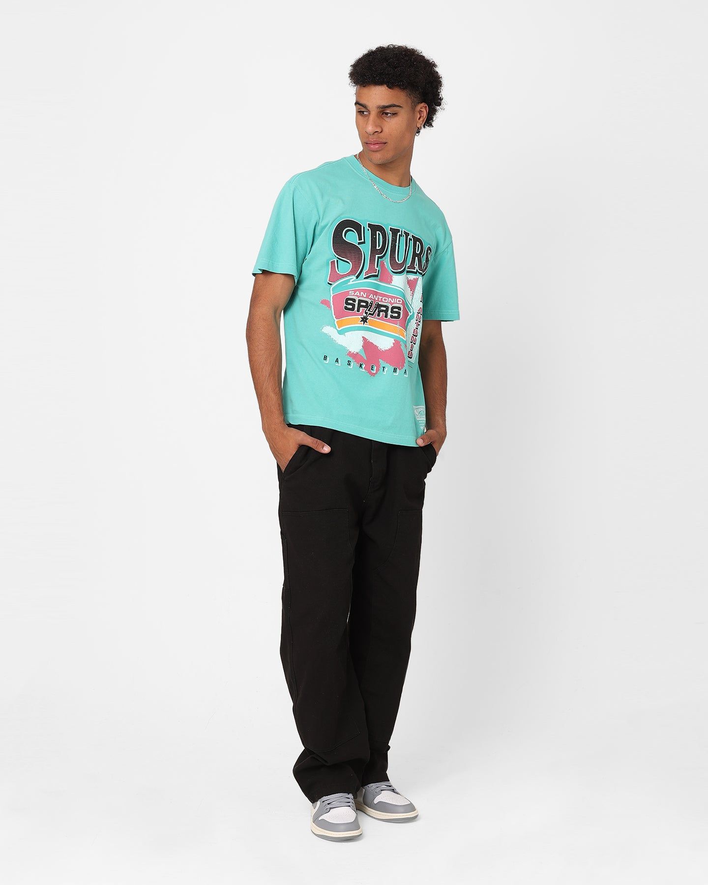 Mitchell & Ness San Antonio Spurs Brush Off T-Shirt Aqua sold by Culture Kings product image thumbnail 2
