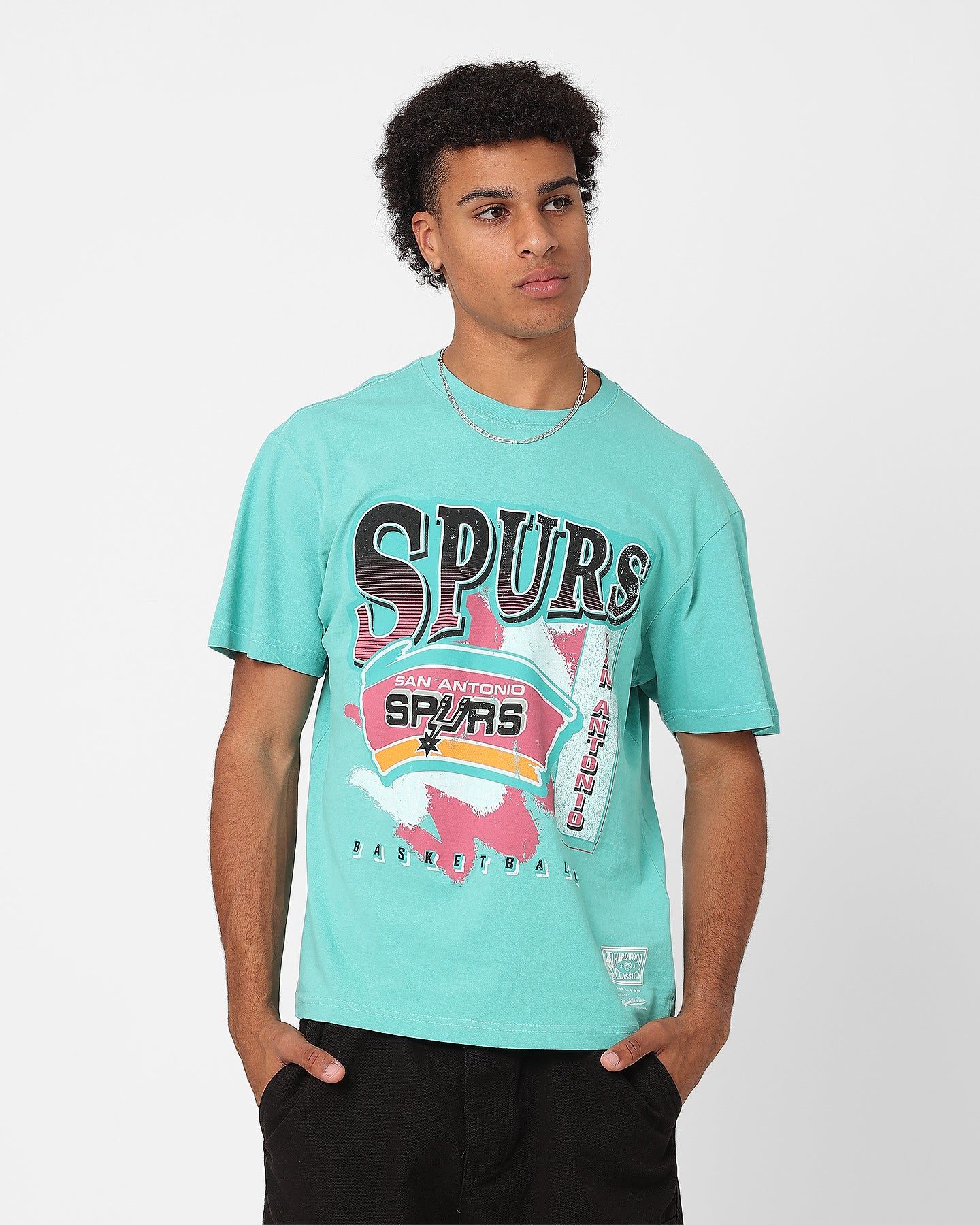 Mitchell & Ness San Antonio Spurs Brush Off T-Shirt Aqua sold by Culture Kings