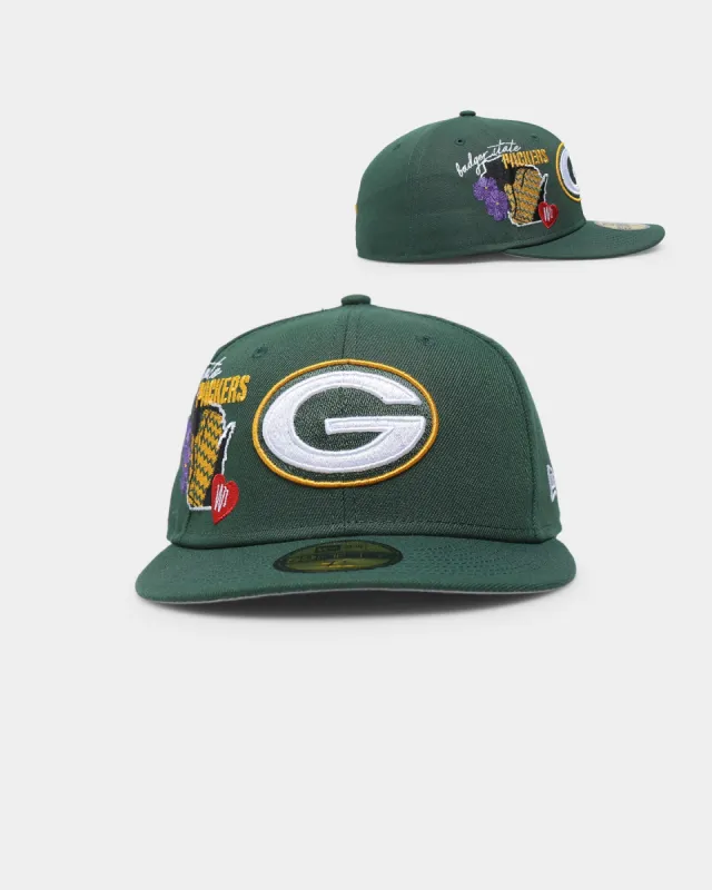 New Era Green Bay Packers 'City Cluster' 59FIFTY Fitted Dark Green sold by Culture Kings