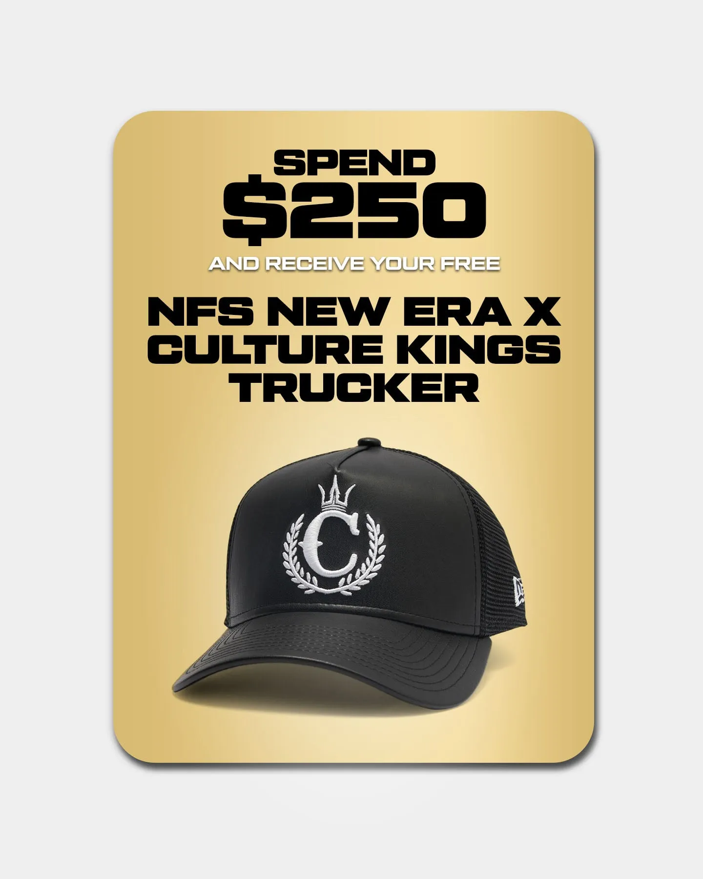 New Era x Culture Kings 9FORTY A-Frame Trucker Snapback Black/White sold by Culture Kings