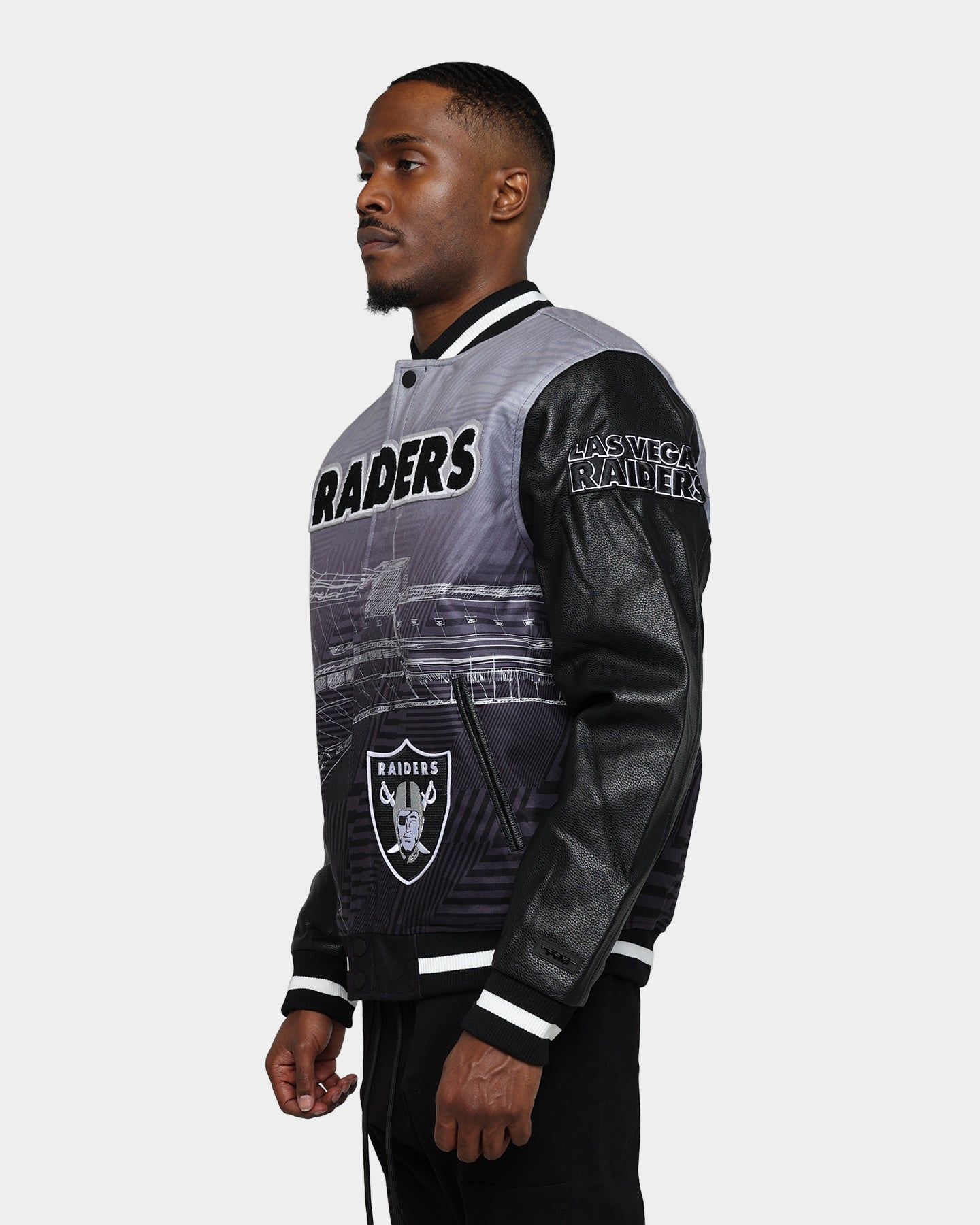 Pro Standard Las Vegas Raiders Remix Varsity Jacket Black sold by Culture Kings product image thumbnail 7